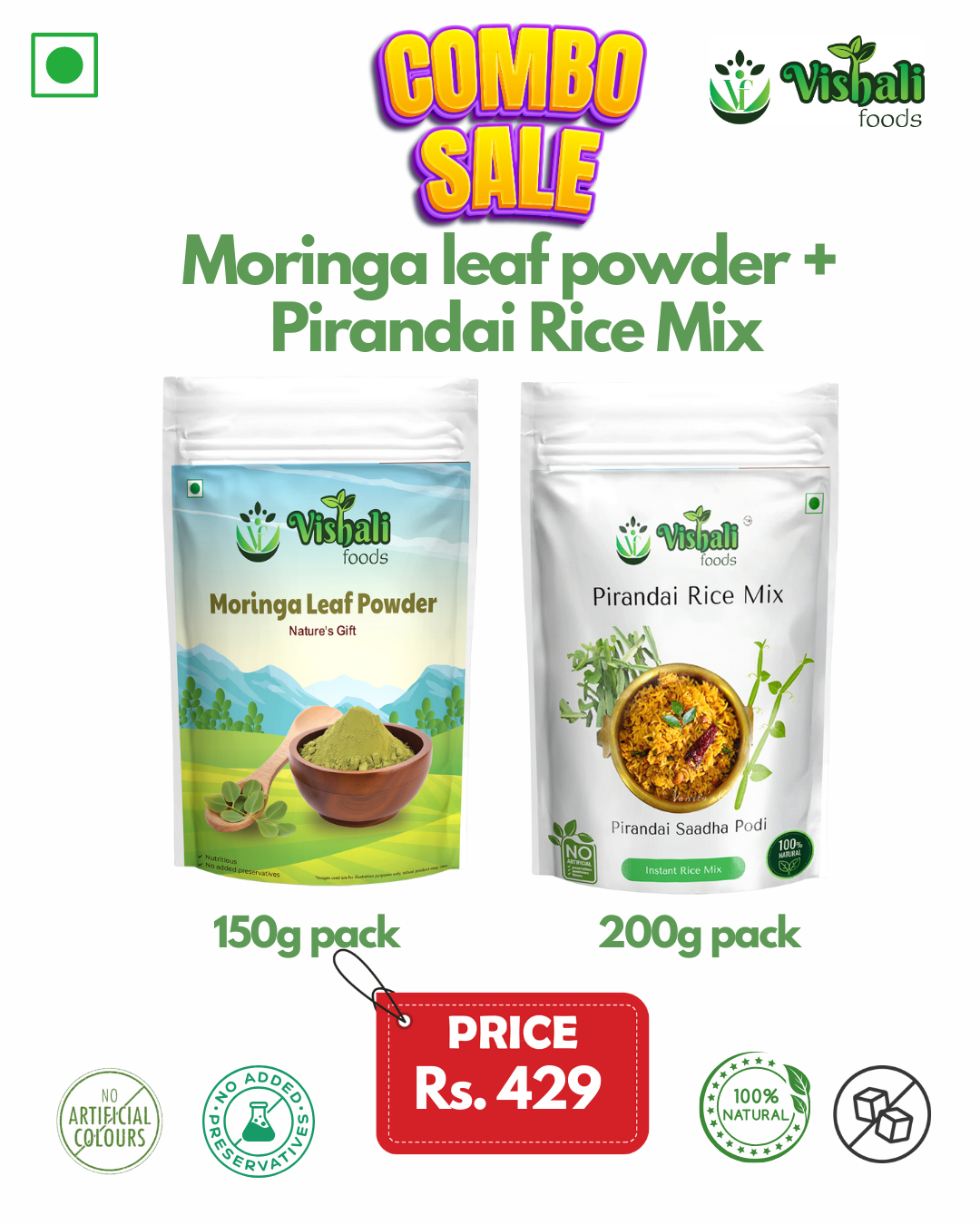 Moringa Leaf Powder + Pirandai Rice Mix