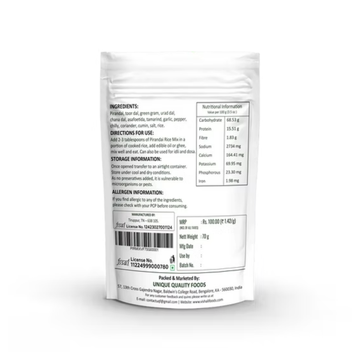 Prirandai Rice Mix (Pirandai Saadha podi)