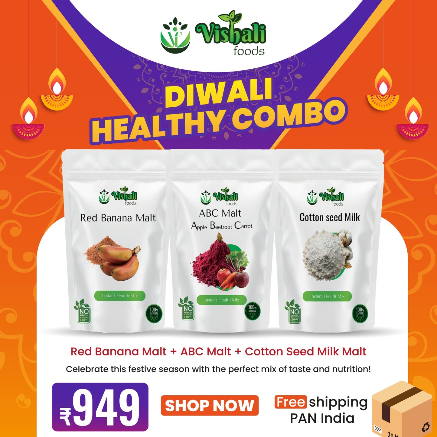 Red Banana Malt + ABC Malt + Cotton Seed Milk Malt