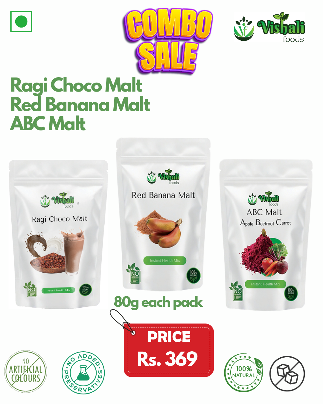 Ragi + Red Banana + ABC - Combo